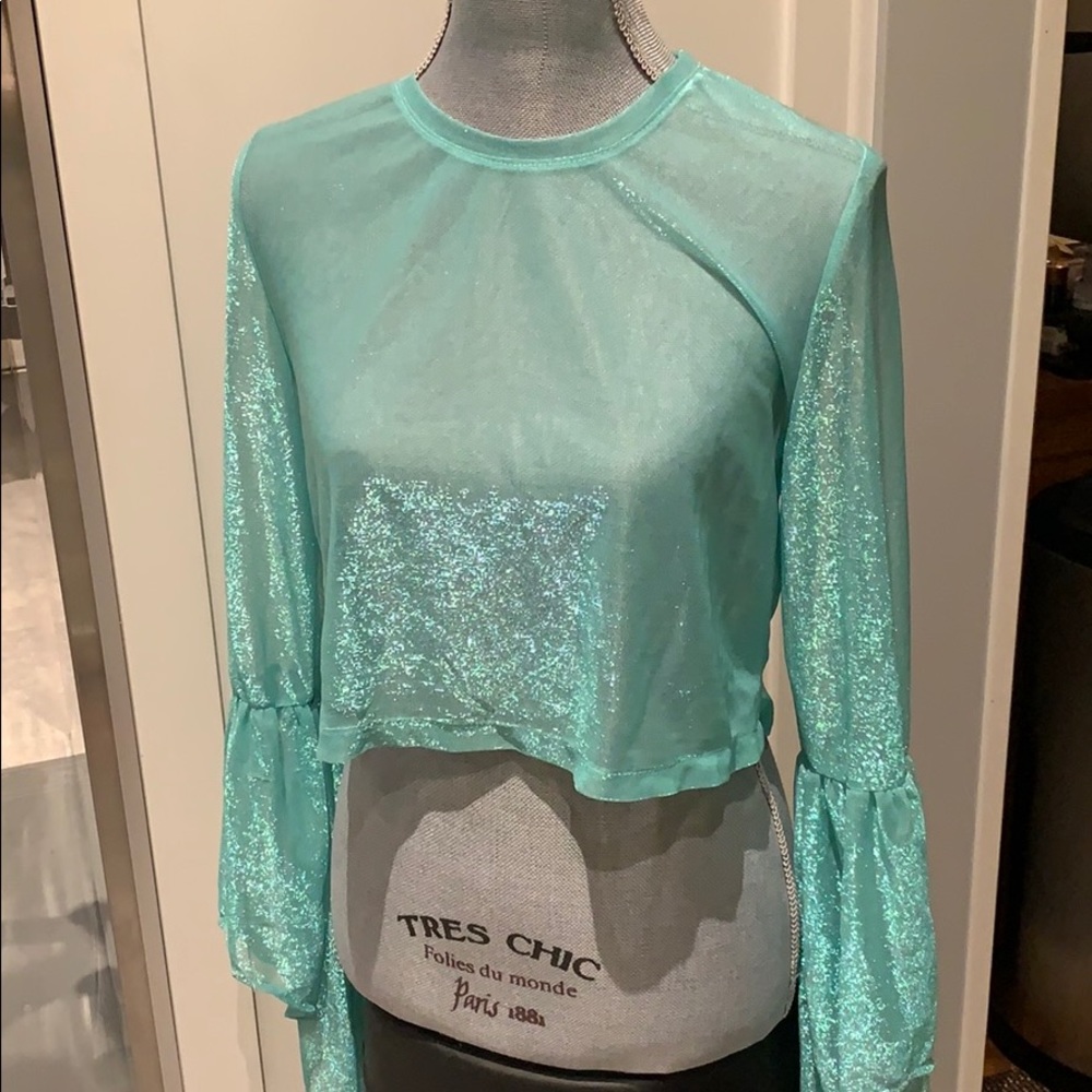 NWT Sheer Turquoise Top by The Ragged Priest